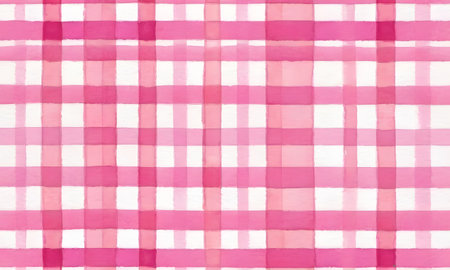 This translucent pink checkered cloth whispers of elegance and lightness, perfect for creating airy garments or decorative touches.の素材