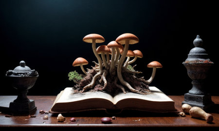 Mystical Fungi Book with Antique Decorの素材
