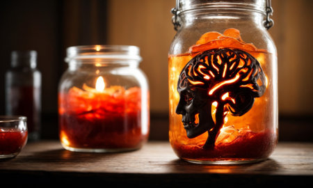 Silhouette Brain in Amber Jarの素材