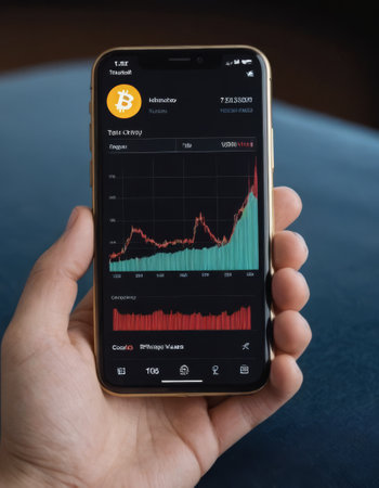 Handheld Bitcoin Trading Analysisの素材