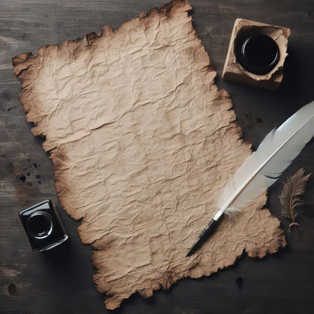 Antique Writing Tools and Parchmentの素材