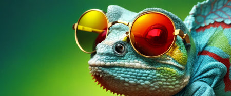 Chameleon with Chic Sunglassesの素材