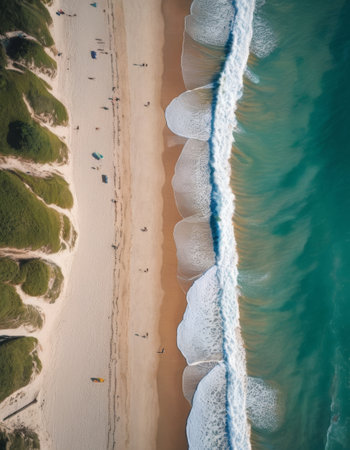 Aerial View of a Serpentine Coastlineの素材