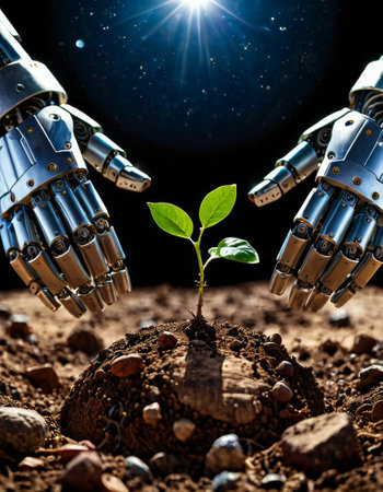 Robotic Care for Emerging Plant in Cosmosの素材