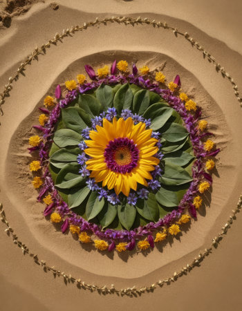 Floral Mandala on Sandの素材
