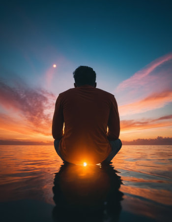 Serene Sunset Contemplationの素材