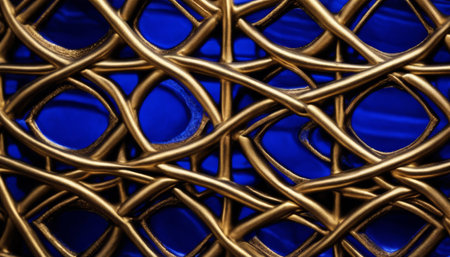 Blue and Gold Abstract Weaveの素材