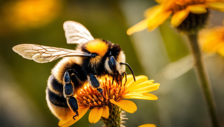 Bumblebee on Yellow Flowerの素材