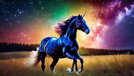 Cosmic Unicorn in Starry Fieldの素材