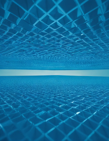 Blue Digital Wave Grid Landscapeの素材