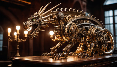 Steampunk Dragon Sculpture Artworkの素材