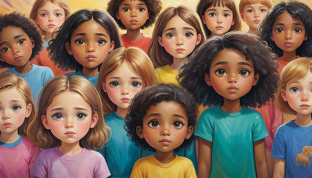 Group of Diverse Children Portraitsの素材