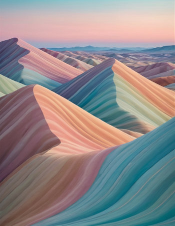 Colorful Desert Terrain Artの素材