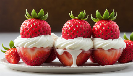 Fresh Strawberries with Cream Fillingの素材