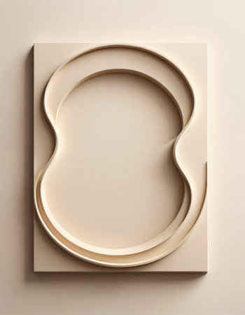 Minimalist Beige Relief Sculpture with Organic Shapesの素材