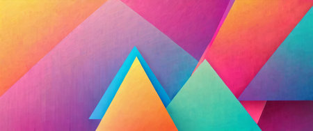 Colorful abstract geometric shapes on textured backgroundの素材