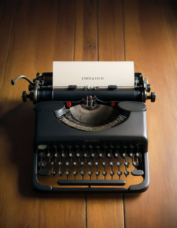 Vintage Typewriter and Paperの素材