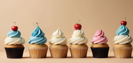 Assorted Cupcakes with Whipped Creamの素材