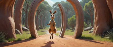 Kangaroo in Magical Landscapeの素材