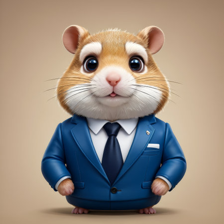 Hamster in a Blue Business Suitの素材