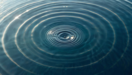 Water ripple pattern on a calm surfaceの素材