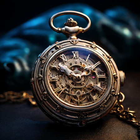 Antique pocket watch with intricate gearsの素材