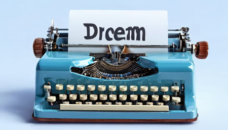 Vintage typewriter with the word "Dream"の素材