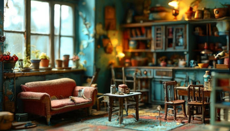 Vintage kitchen with cozy furnishingsの素材