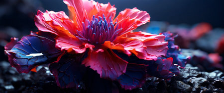 Vibrant abstract flower in close-up with colorful petalsの素材
