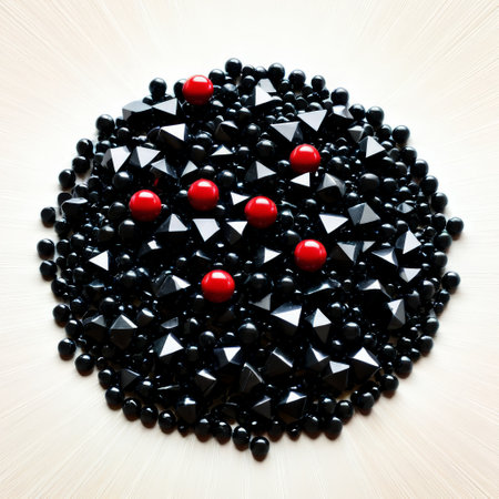 Abstract Arrangement of Black and Red Geometric Shapesの素材