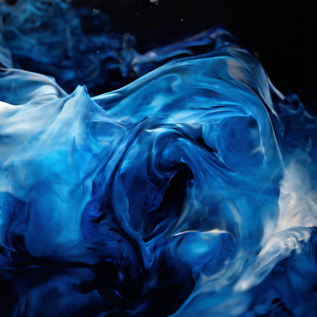 Abstract swirl of blue and white liquid formsの素材
