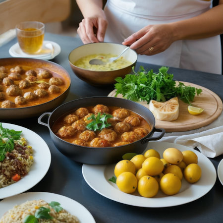 Traditional Cuisine Preparation with Fresh Ingredientsの素材