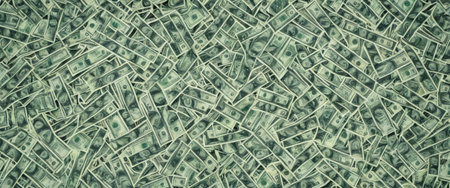 Abundance of US dollar bills creating a money backgroundの素材