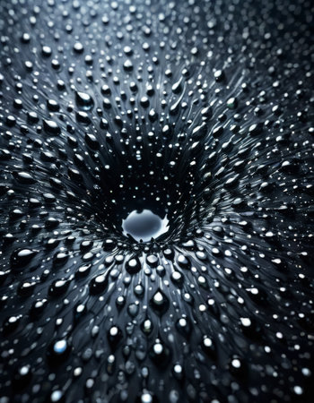 Close-up of water droplets forming a mesmerizing patternの素材