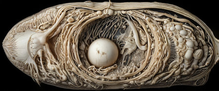 Intricate sculpture of an abstract organic formの素材