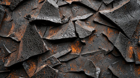 Rusty cracked metal surface with peeling paint textureの素材