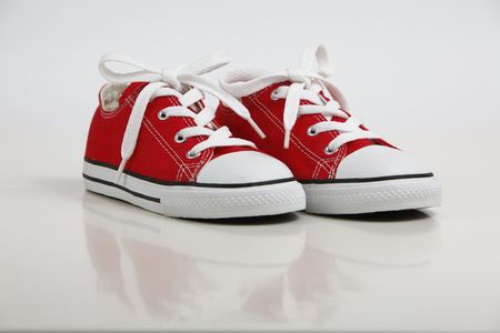 Red Shoe / Sneakers isolated on whiteの写真素材