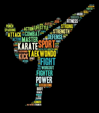 Martial arts concept in words arrangement graphic illustrationの写真素材