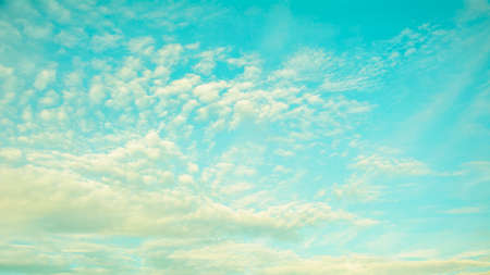Beautiful aerial sky with big cute romantic blue clouds