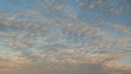 Beautiful aerial sky with big cute romantic blue clouds