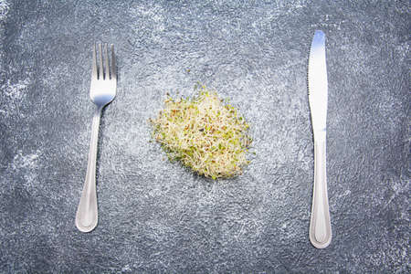 Delicious healthy fresh microgreen close upの写真素材