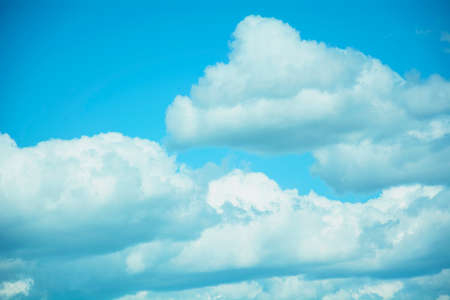Beautiful blue sky with beautiful big cloudsの写真素材