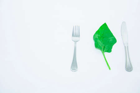 Fresh greens of spinach on a light background