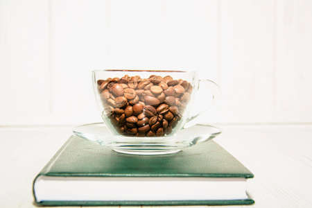 Coffee beans background close up