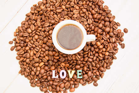 Coffee beans background close upの写真素材