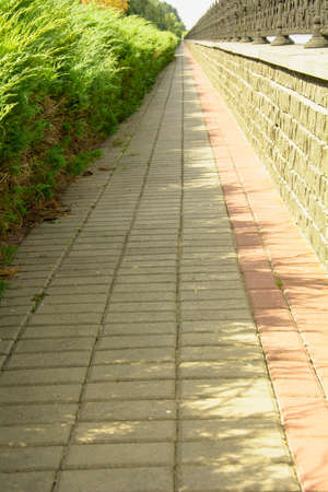beautiful stone road close up in summer