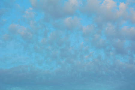 Beautiful aerial sky with big cute romantic blue clouds