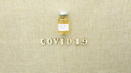 Medical vaccine against coronavirus close upの写真素材