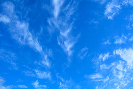 Beautiful blue spring sky in storm cloudsの写真素材