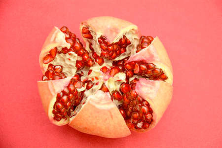 Delicious juicy ripe flavored pomegranatesの写真素材